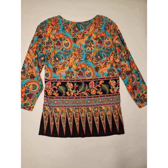 Vintage 80s Ruth Norman Signature Kaftan Style Top Size Medium Shoulder Pads - Picture 12 of 12